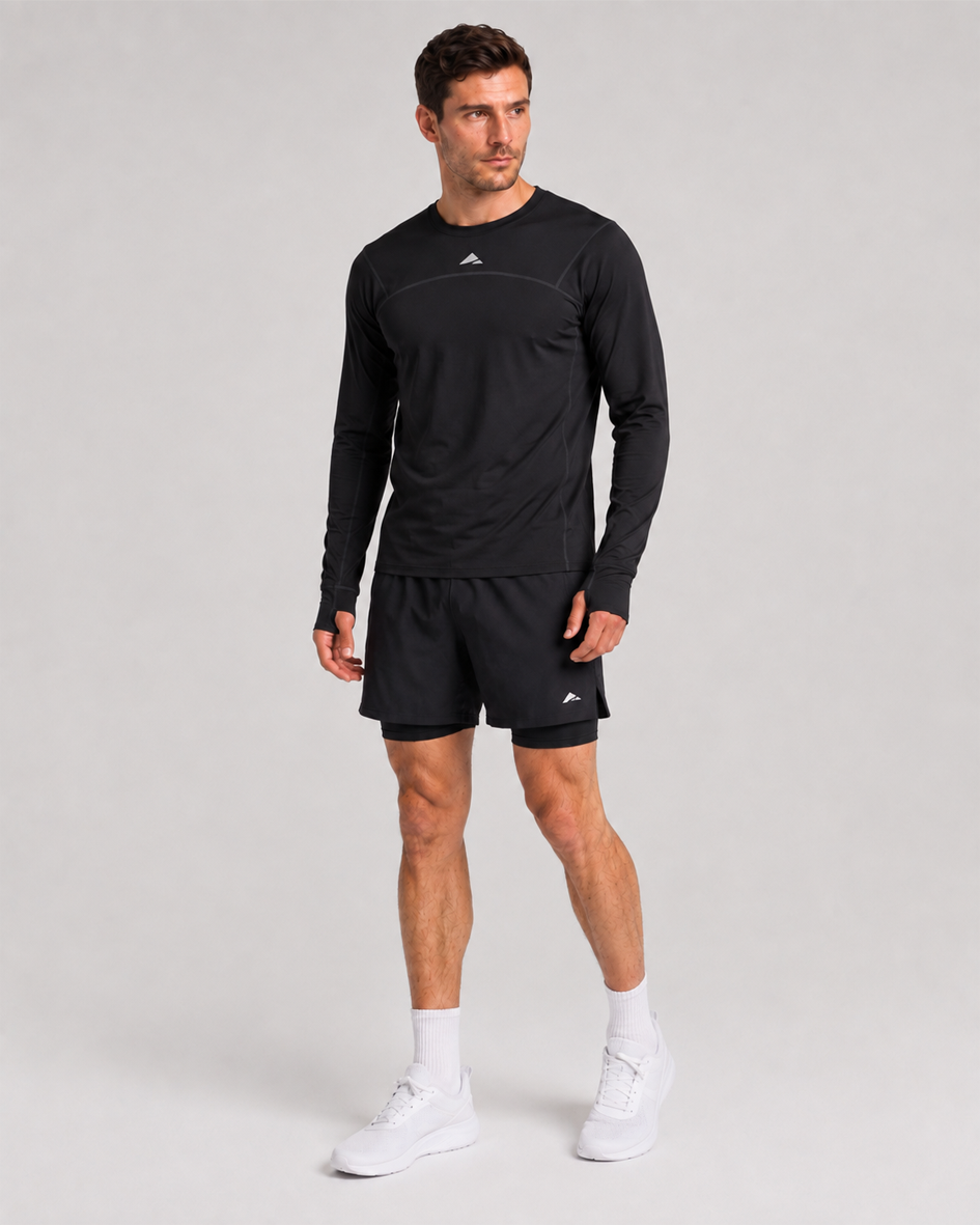 Adapt Long Sleeve Running Top - Black