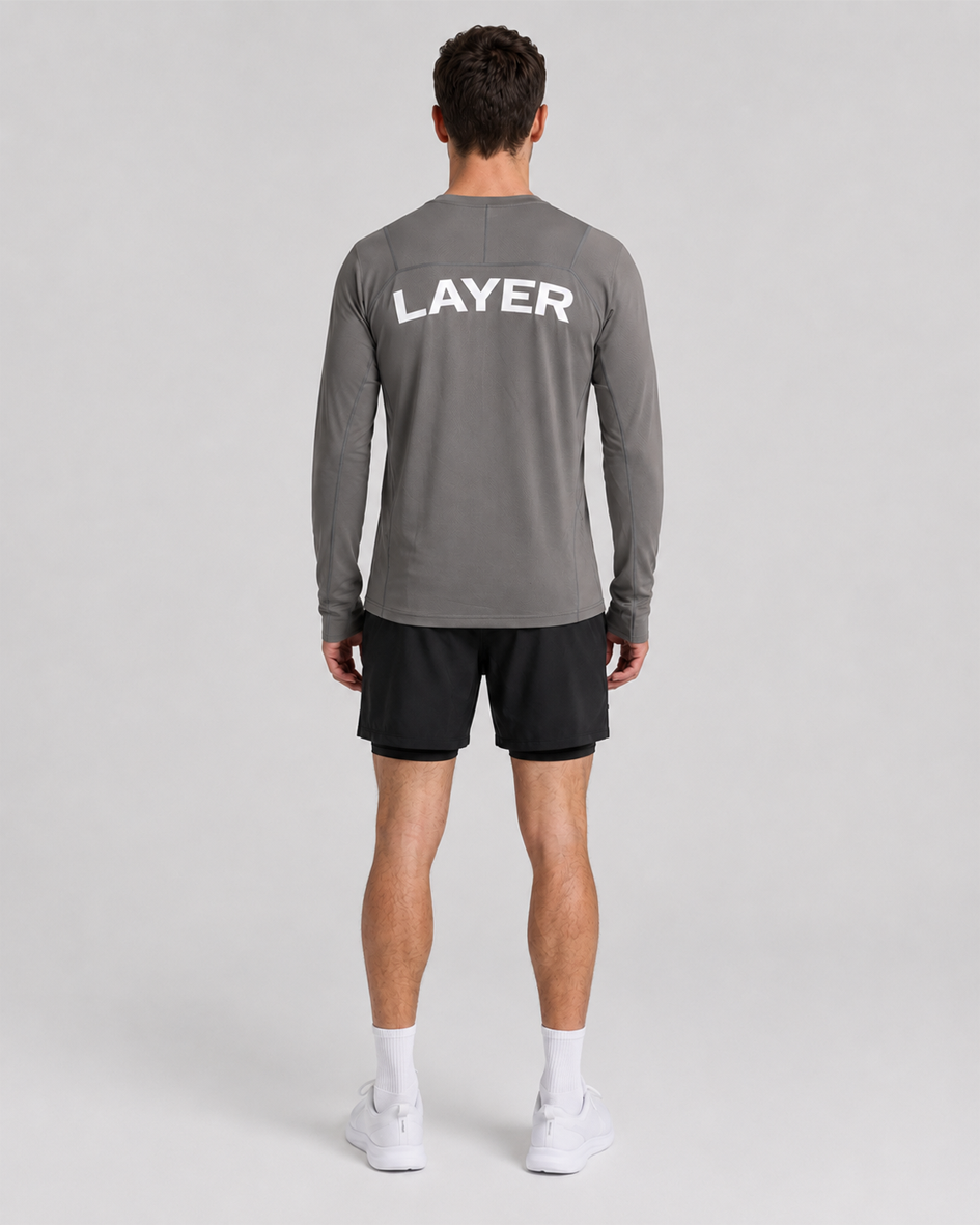 Adapt Long Sleeve Running Top - Dark Grey