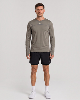 Adapt Long Sleeve Running Top - Khaki