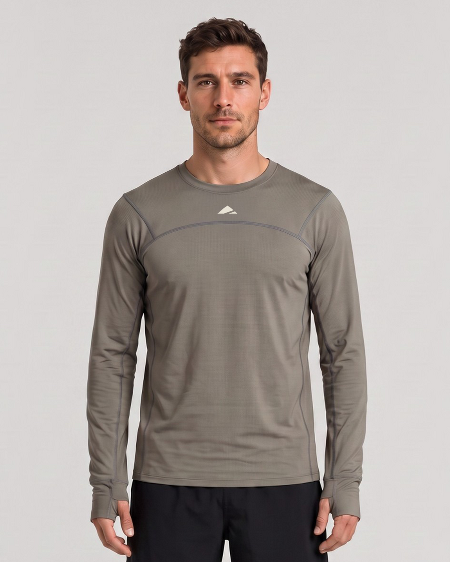 Adapt Long Sleeve Running Top - Khaki