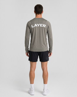 Adapt Long Sleeve Running Top - Khaki
