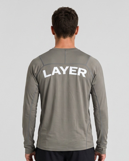 Adapt Long Sleeve Running Top - Khaki