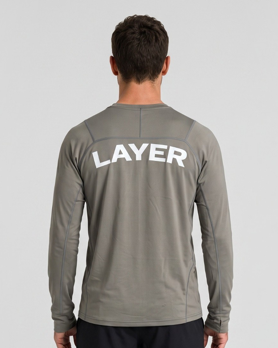 Adapt Long Sleeve Running Top - Khaki