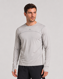 Adapt Long Sleeve Running Top - Light Grey
