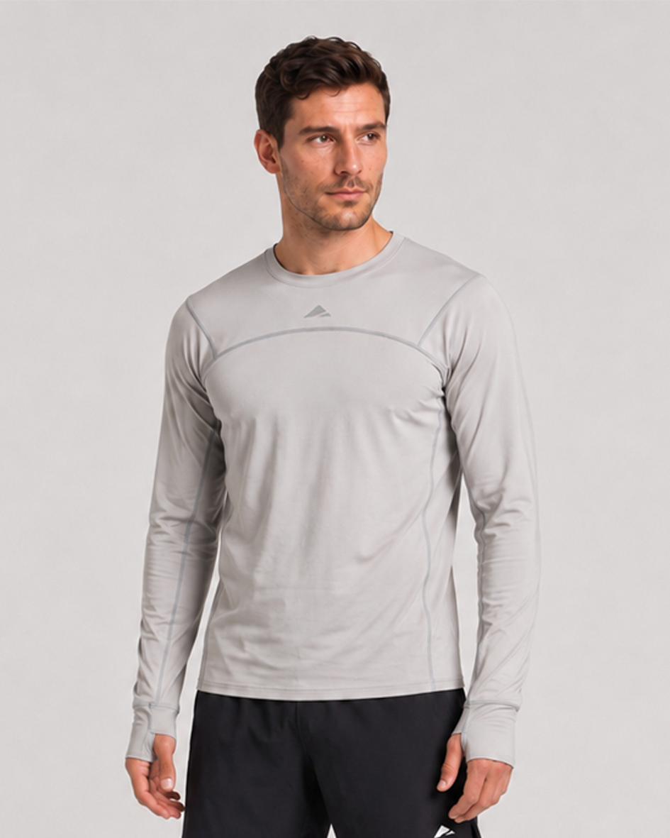 Adapt Long Sleeve Running Top - Light Grey