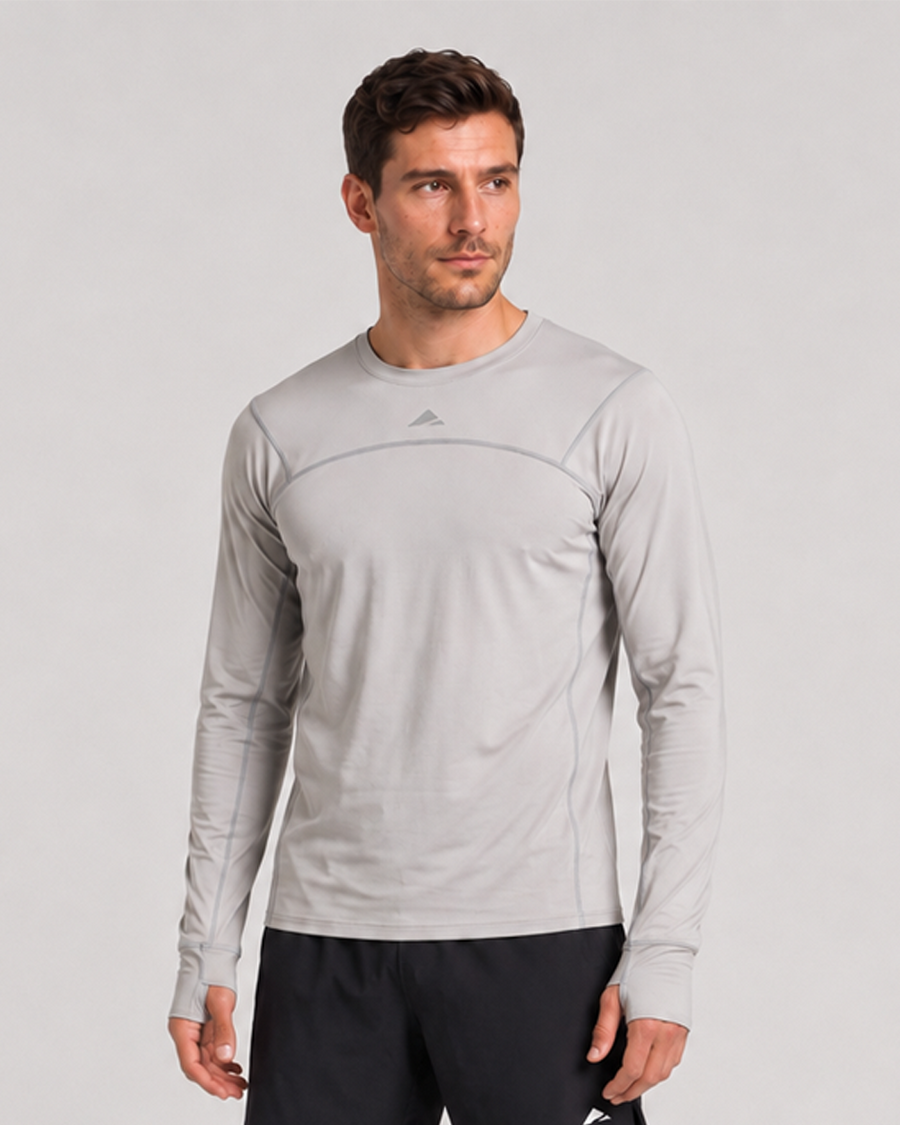 Adapt Long Sleeve Running Top - Light Grey