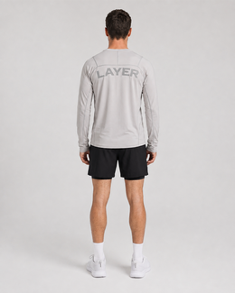 Adapt Long Sleeve Running Top - Light Grey