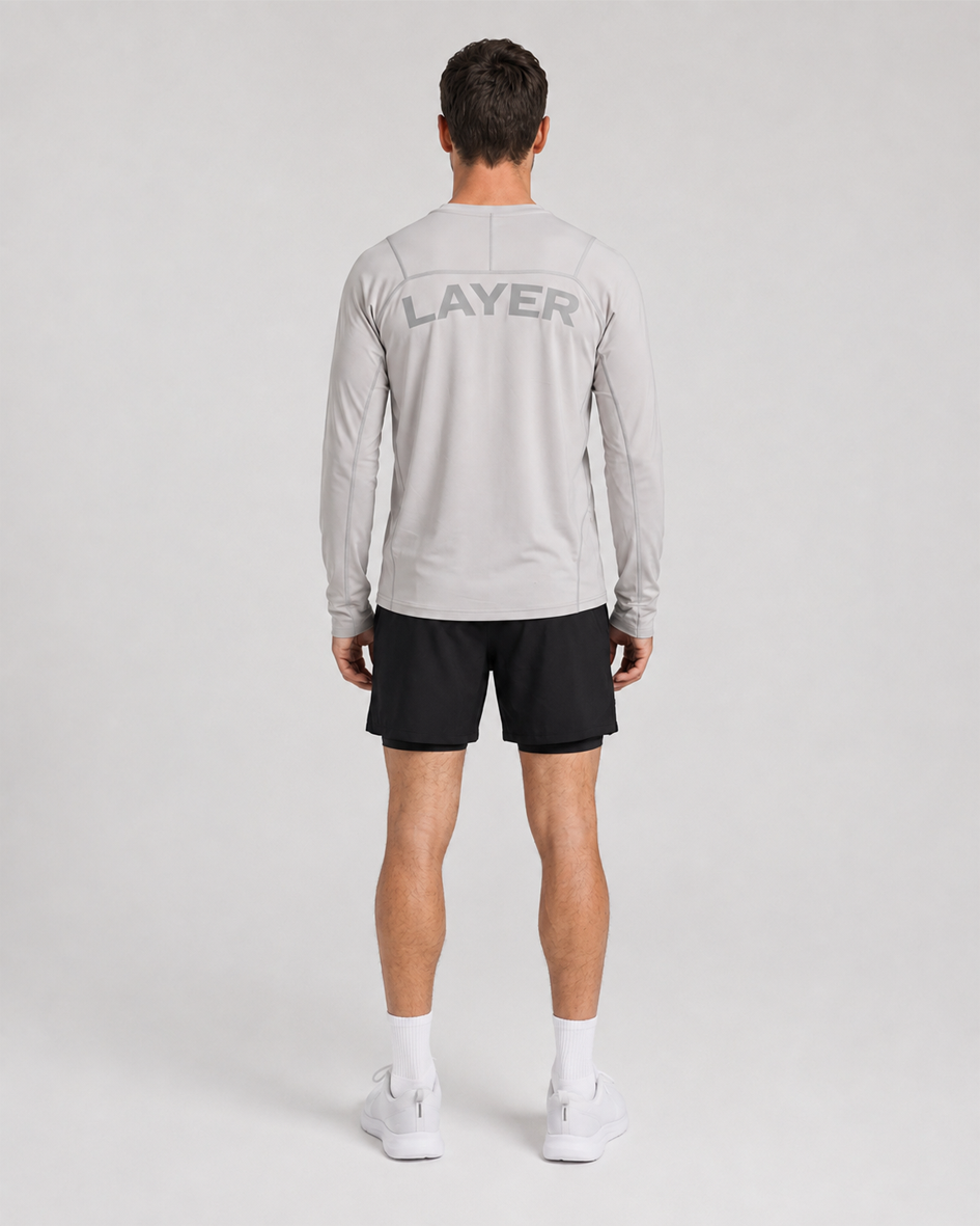 Adapt Long Sleeve Running Top - Light Grey