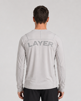 Adapt Long Sleeve Running Top - Light Grey