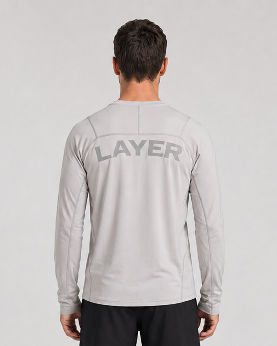 Adapt Long Sleeve Running Top - Light Grey