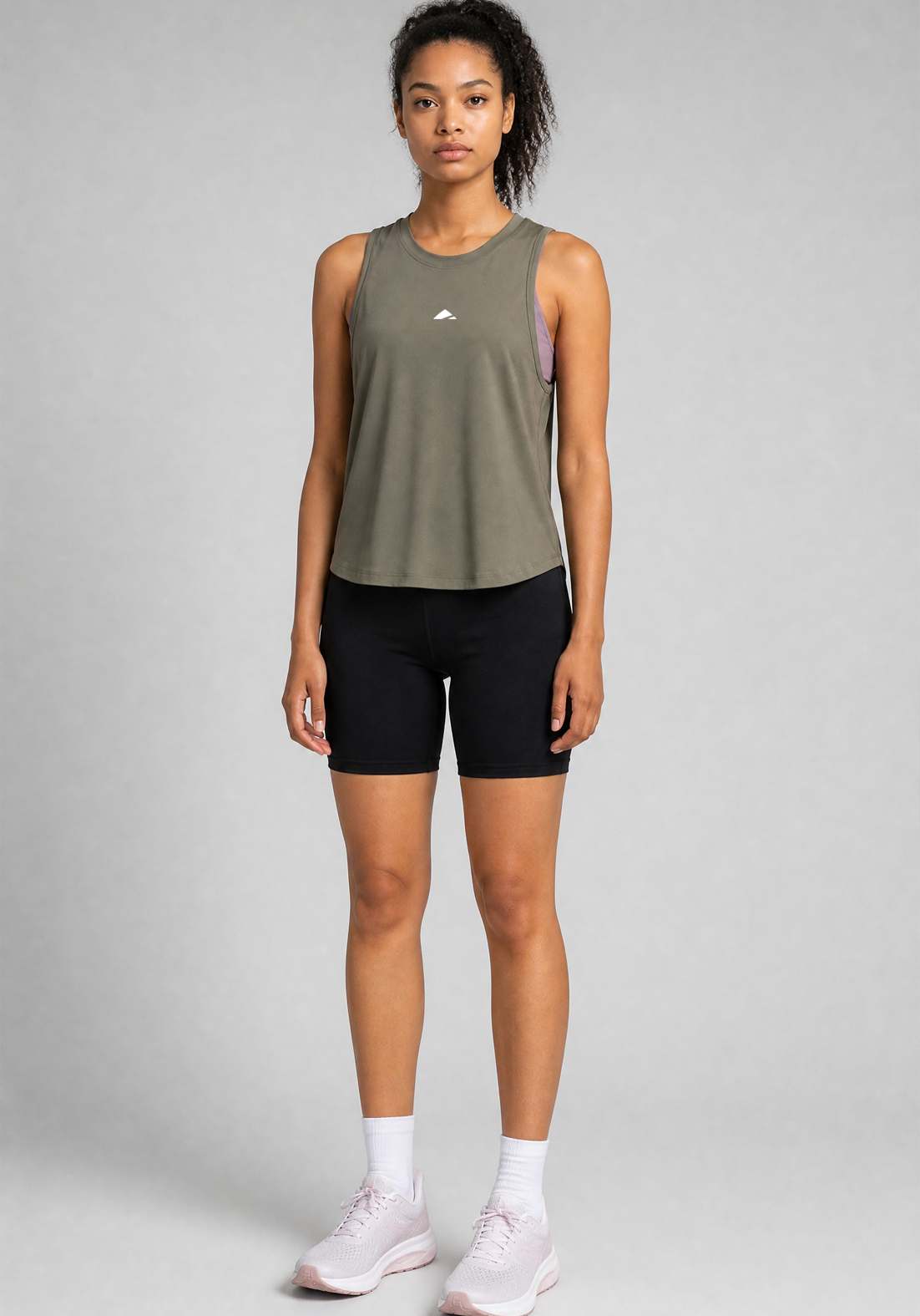 Layer AeroFlow Training Vest in khaki, full view

