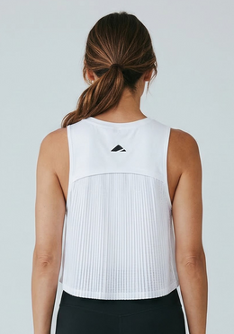 Layer AeroFlow Training Vest in white, fabric detail
