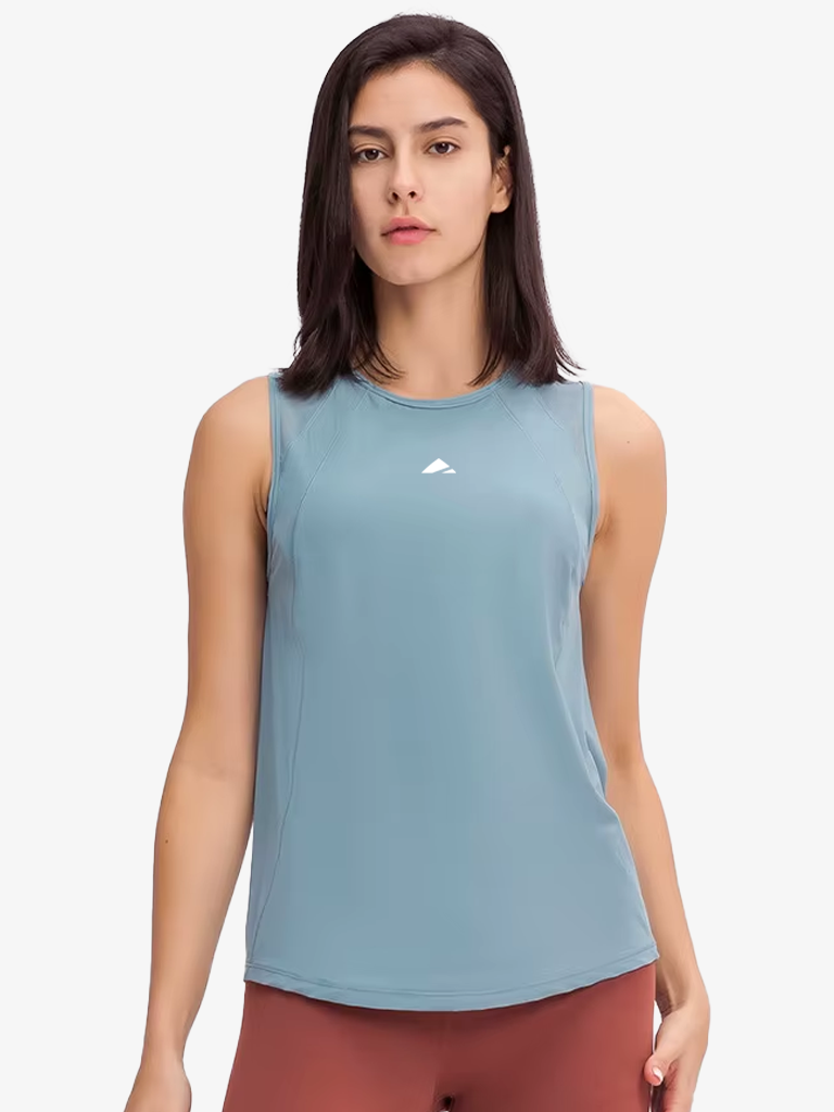 Layer Women’s Aero Training Vest in blue steel – lightweight training vest made for performance and endurance
