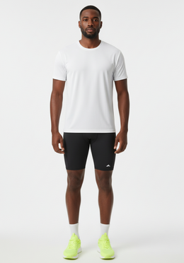 Layer men's Core Run Short Tights in black, front view, full