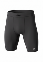 Layer men's Core Run Short Tights in black, front panel view
