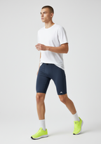 Layer men's Core Run Short Tights in navy worn running
