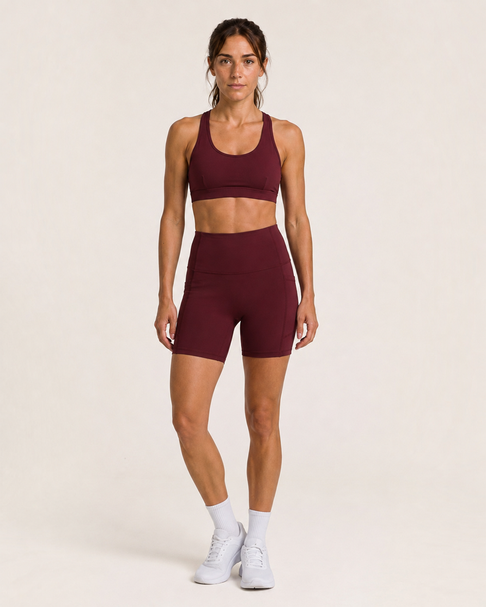 Elevate High Rise 6" Short - Dark Cherry