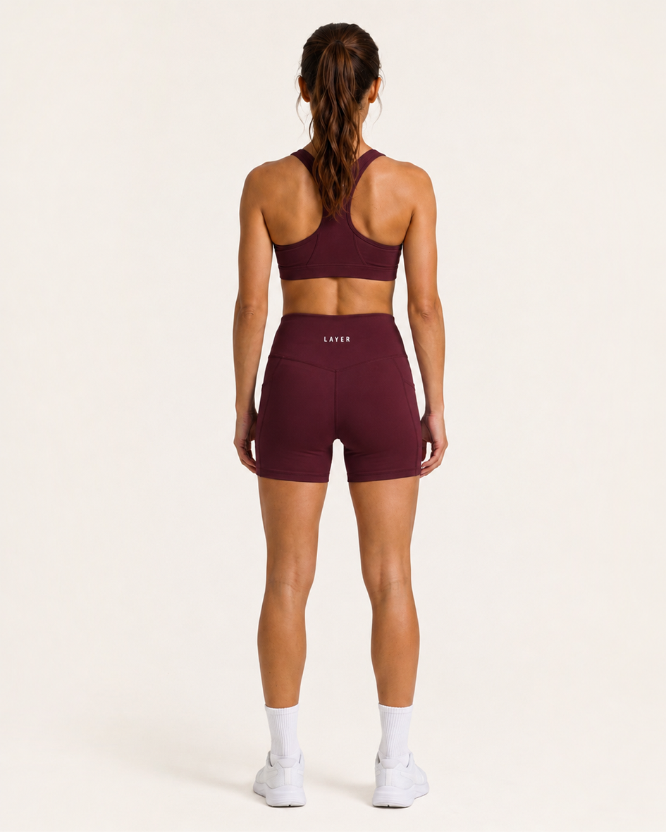Elevate High Rise 6" Short - Dark Cherry