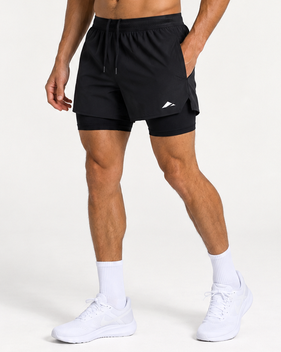 Engage Pro 2-in-1 Running Shorts - Black