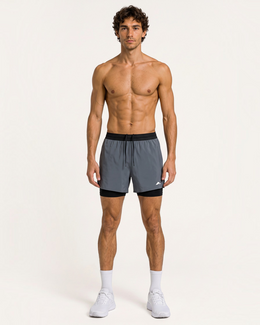 Engage Pro 2-in-1 Running Shorts - Grey Steel
