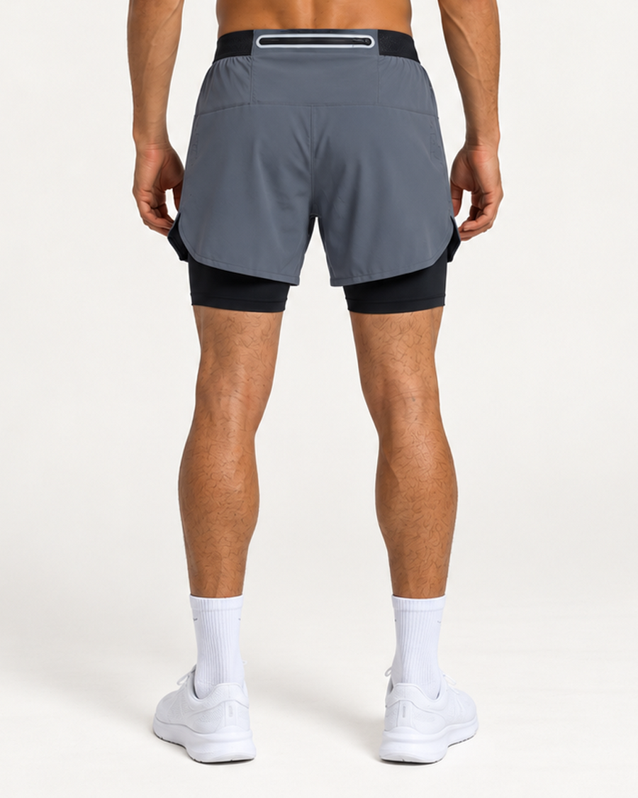 Engage Pro 2-in-1 Running Shorts - Grey Steel