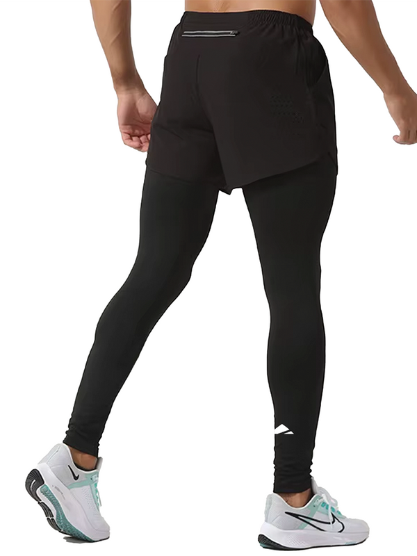 Layer Men’s Engage+ 2-in-1 Running Shorts in black – model wearing performance shorts designed for movement and breathability