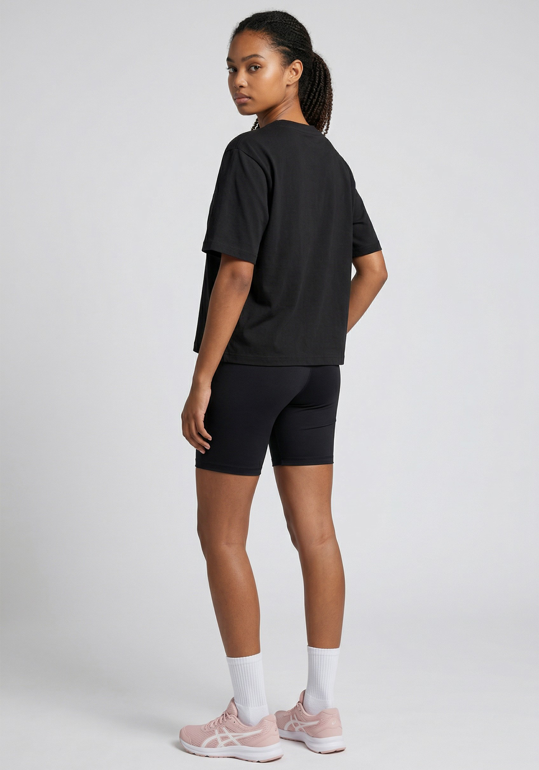 Layer FLXFIT Box Tee in Black, side view full
