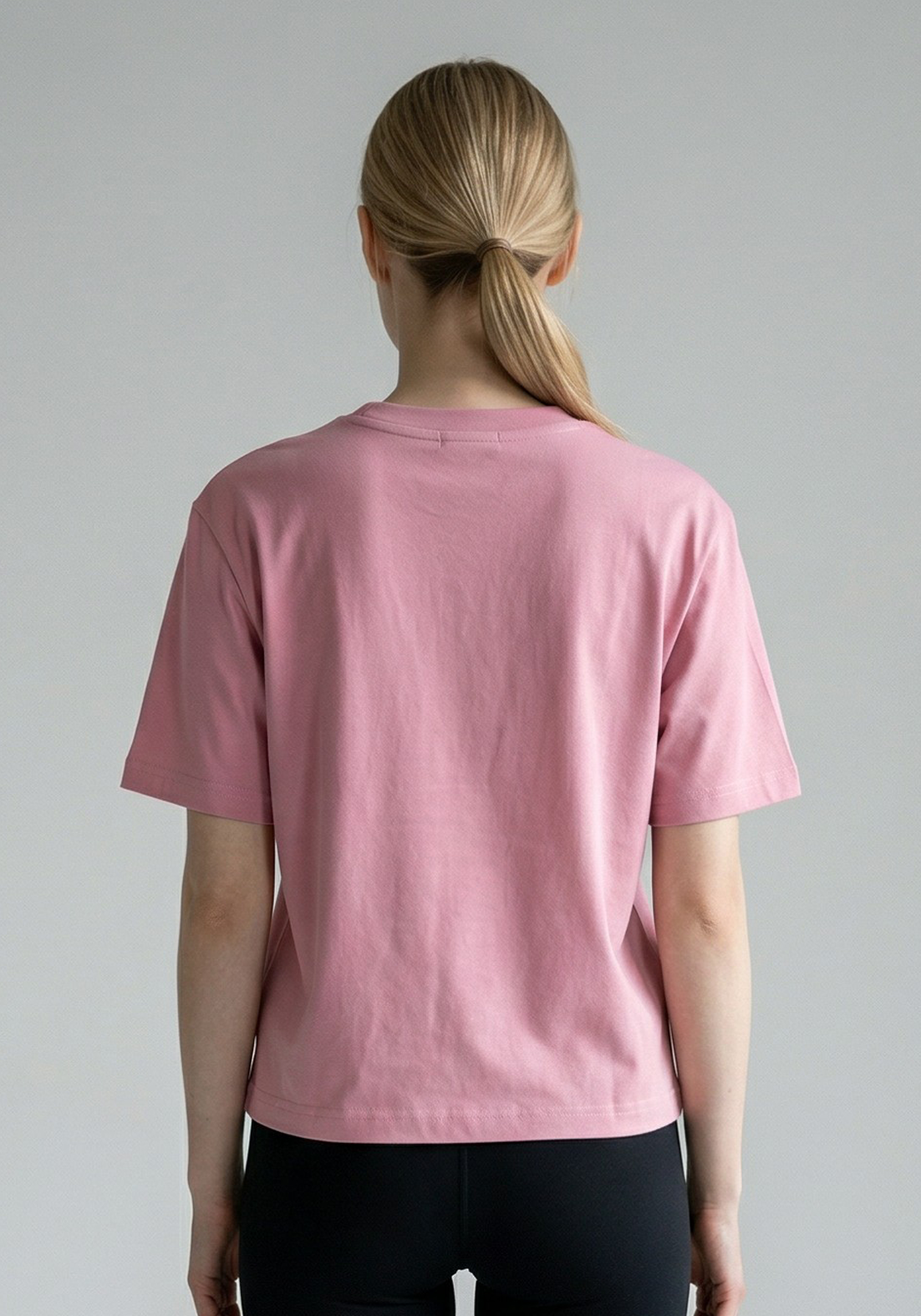 Layer FLXFIT Box Tee in Dusty Pink, back view

