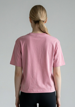 Layer FLXFIT Box Tee in Dusty Pink, back view
