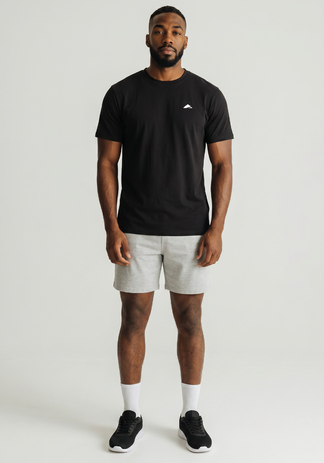 Layer FLXFIT Icon Training Tee in Black, full front view
