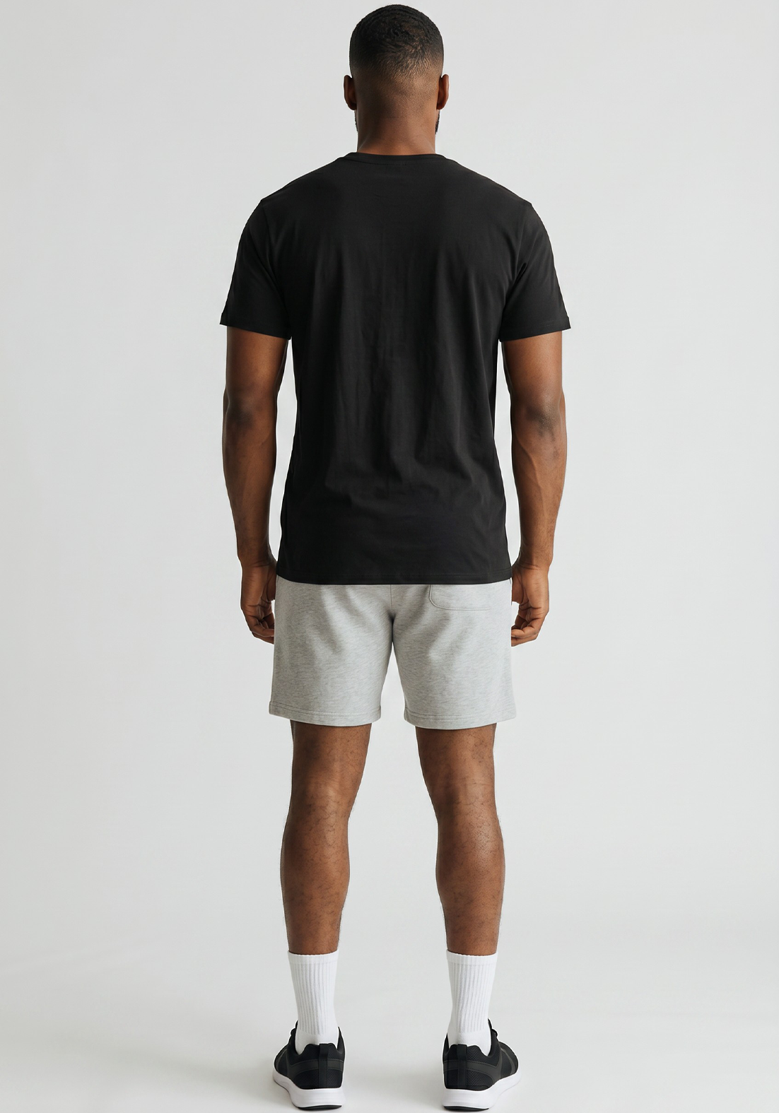 Layer FLXFIT Icon Training Tee in Black, full back view
