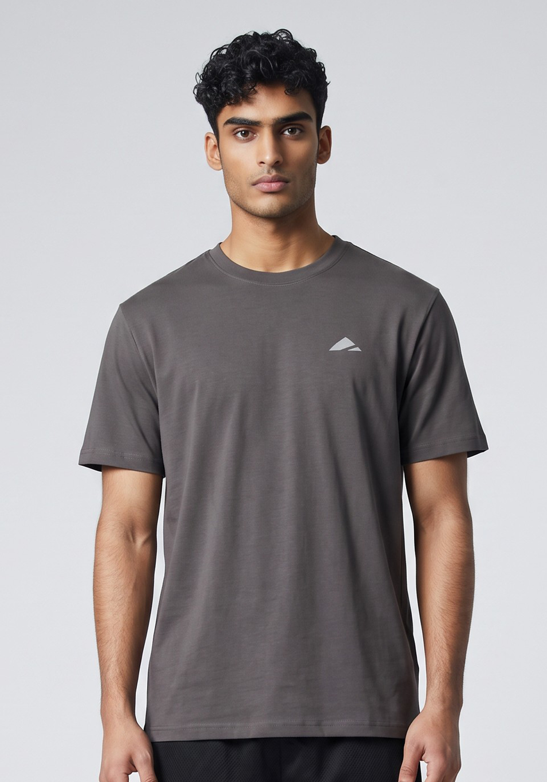 Layer FLXFIT Icon Training Tee in Graphite, front view

