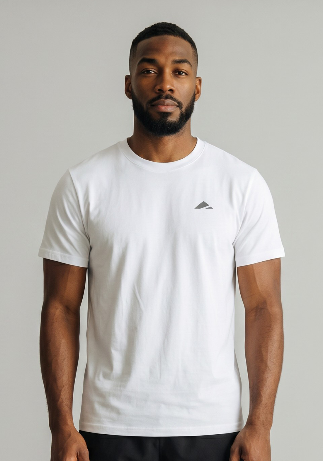 Layer FLXFIT Icon Training Tee in White, front view
