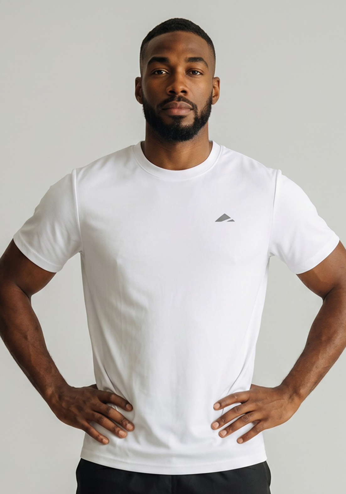 Layer FLXFIT Icon Training Tee in White, front view
