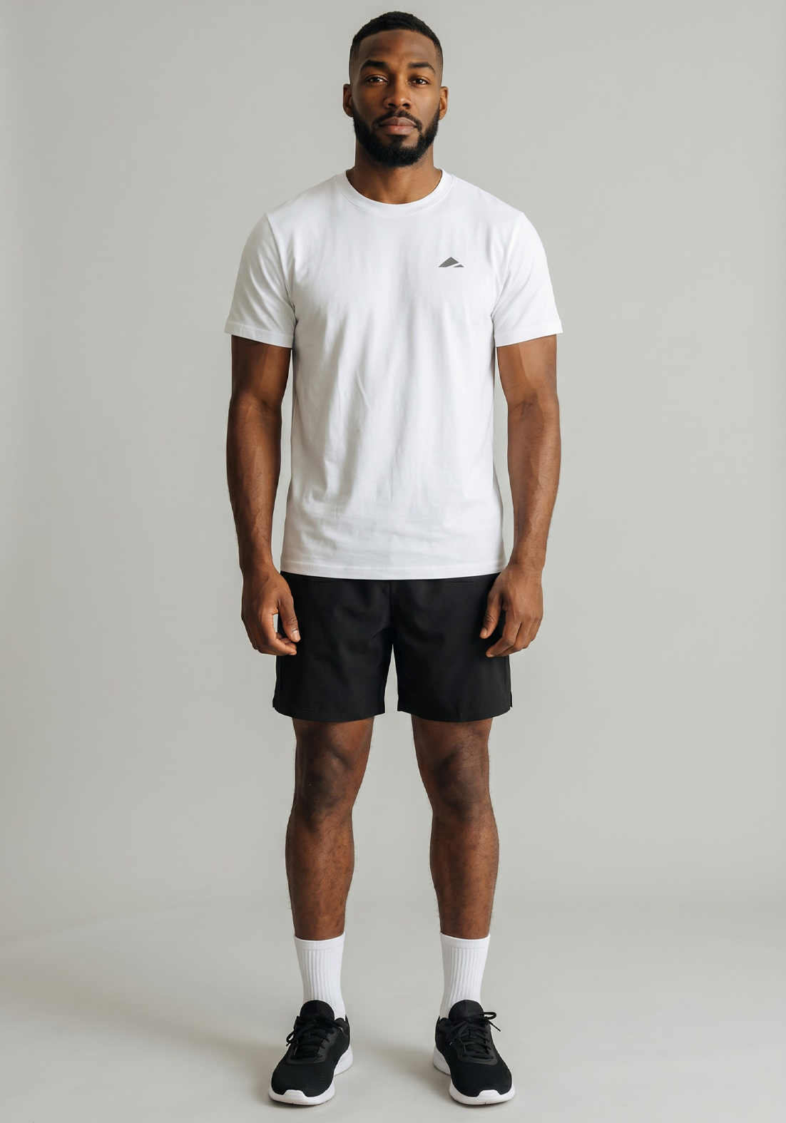 Layer FLXFIT Icon Training Tee in White, full front view
