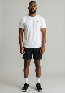 Layer FLXFIT Icon Training Tee in White, full front view
