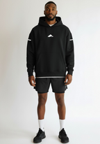 Layer FTR Shadow Hoodie black with sleeve detail front view