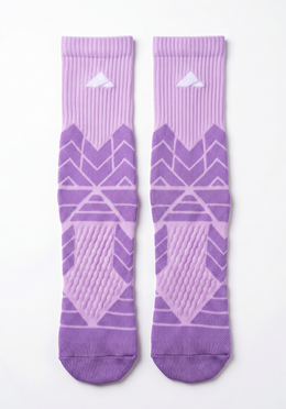 Layer FTR Performance Socks in Lavender Mist, front view
