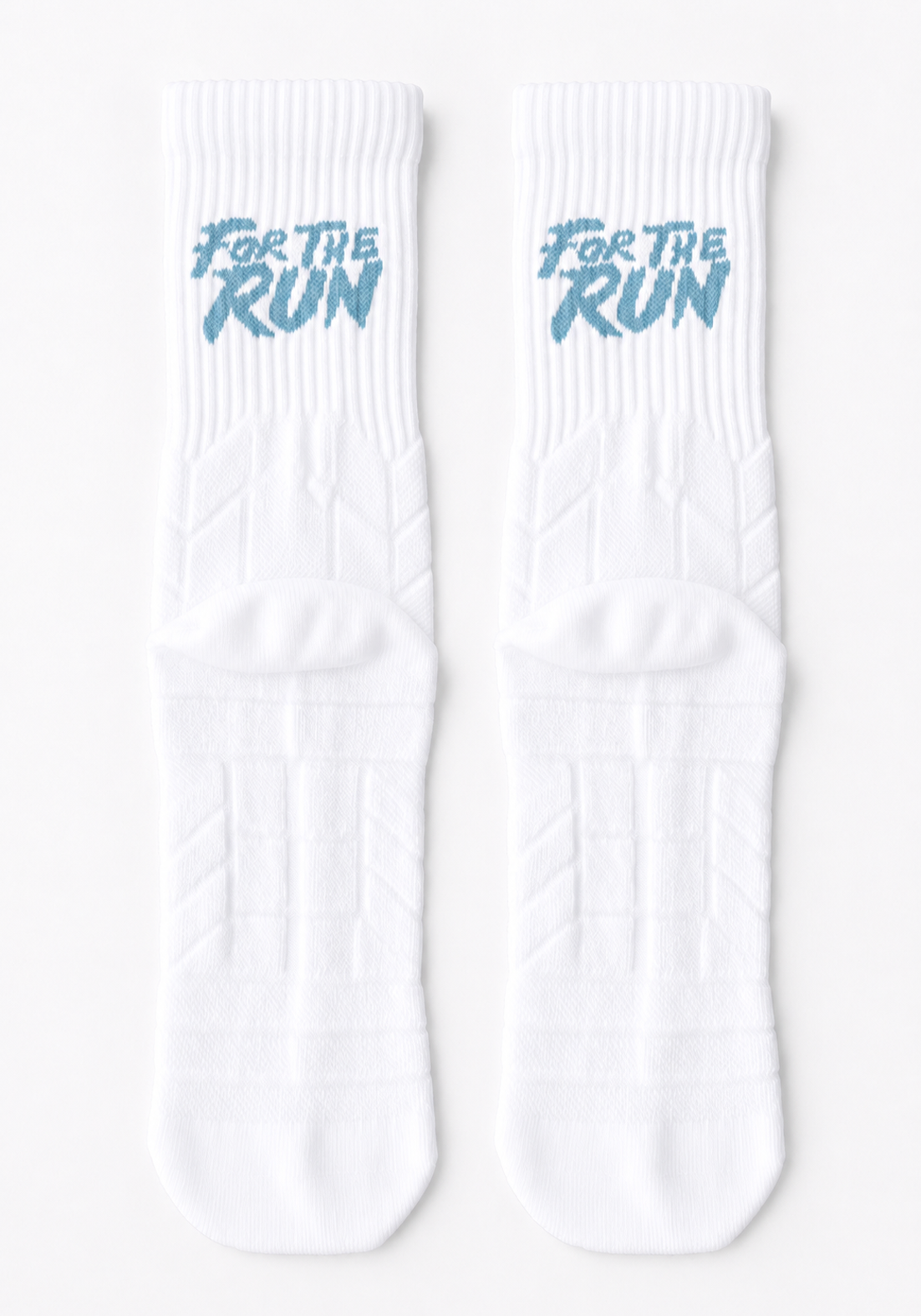 Layer FTR Performance Socks in Alpine White, back view
