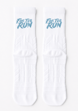 Layer FTR Performance Socks in Alpine White, back view
