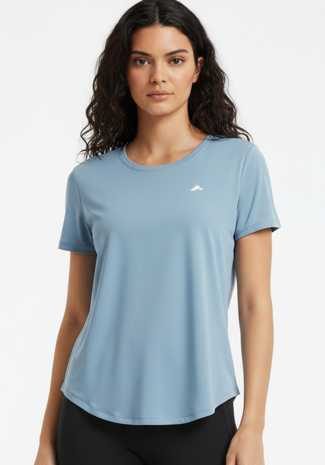 Woman wearing Layer Womens Flex Training Tee in blue during training