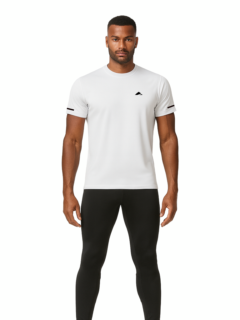 Layer Men’s For The Run Tee in white – soft lightweight running tee built for comfort and performance