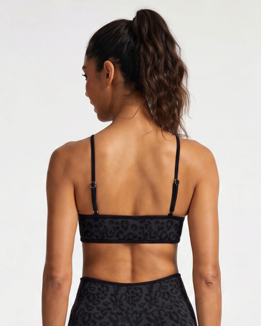 Fusion Training Bra - Black Leopard Print