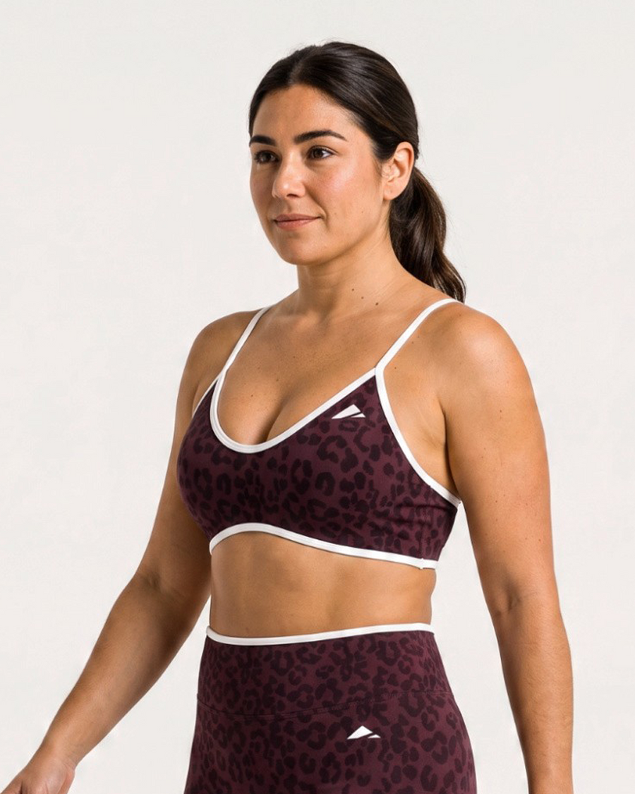 Fusion Training Bra - Cherry Leopard Print