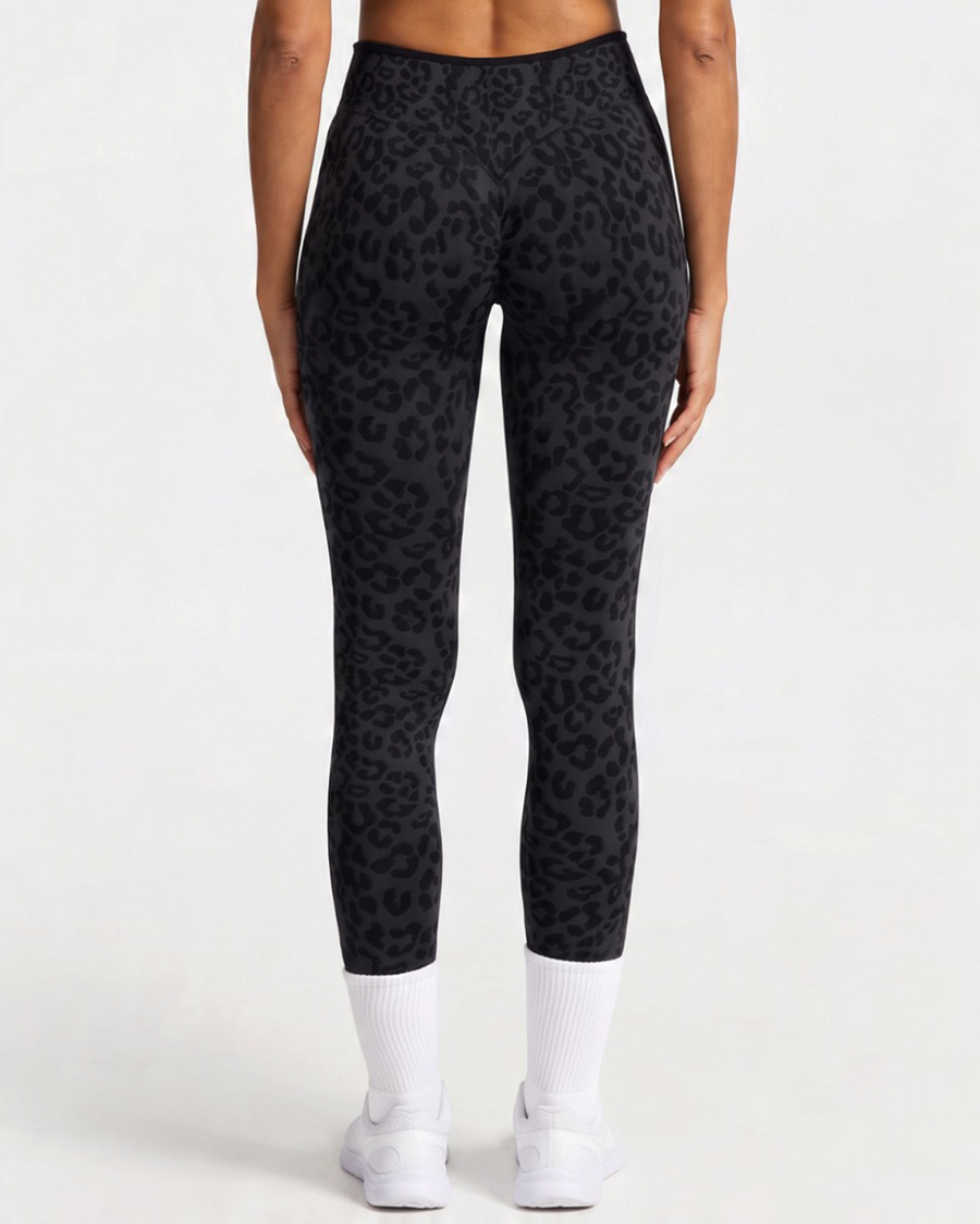 Fusion Training Leggings - Black Leopard Print