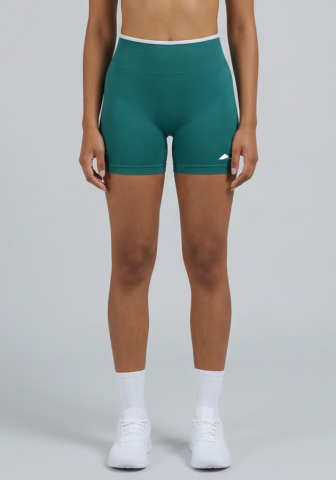 Layer Fusion 4 Training Shorts in Coastal Teal, front view
