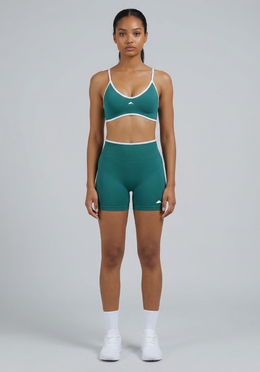 Layer Fusion 4 Training Shorts in Coastal Teal, full front view

