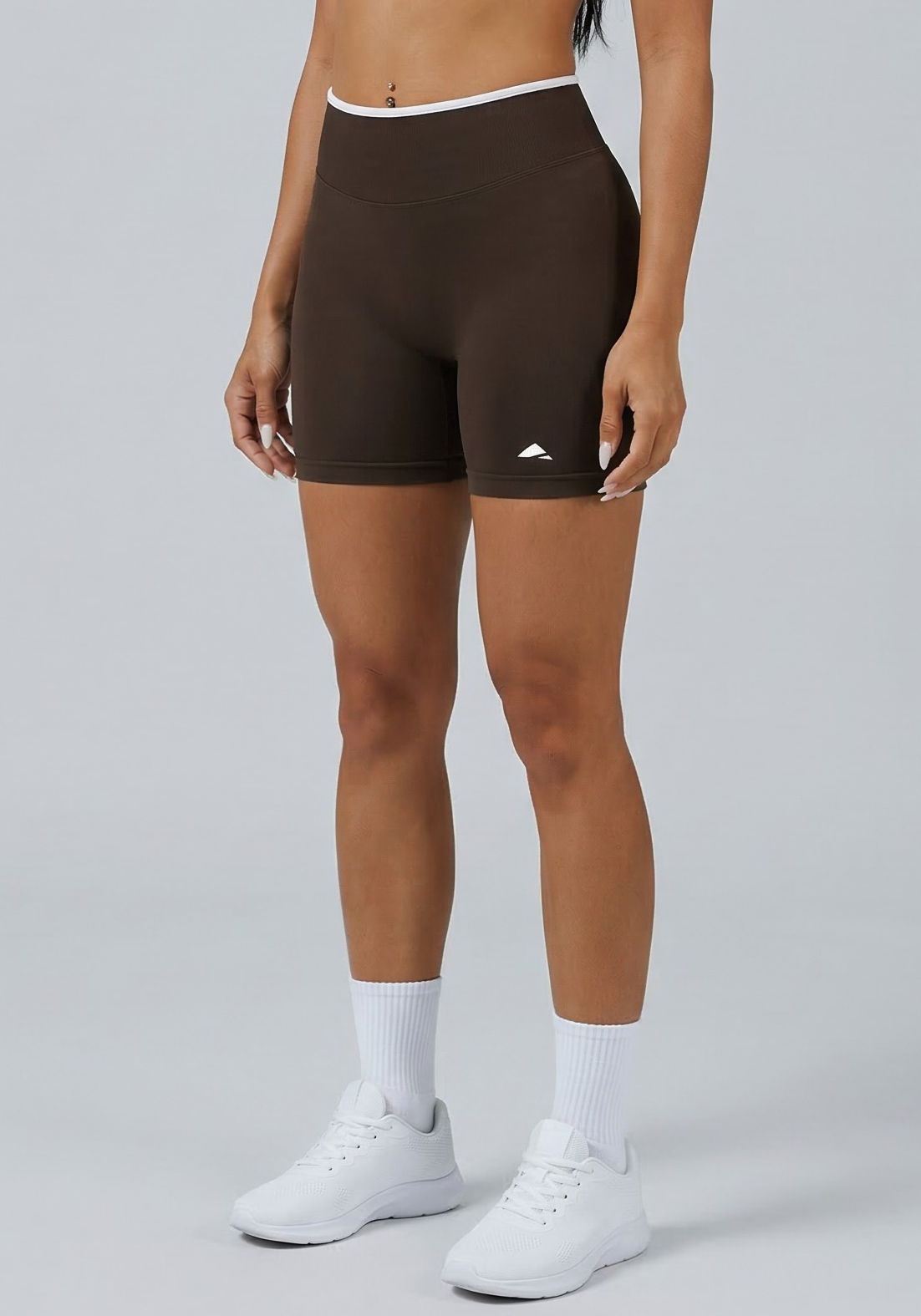 Layer Fusion 4 Training Shorts in Coffee, side view
