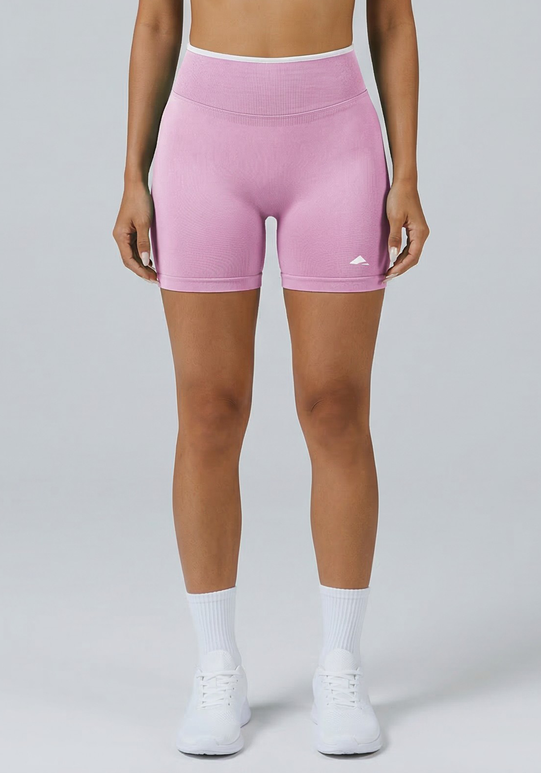 Layer Fusion 4 Training Shorts in Dawn Pink, front view
