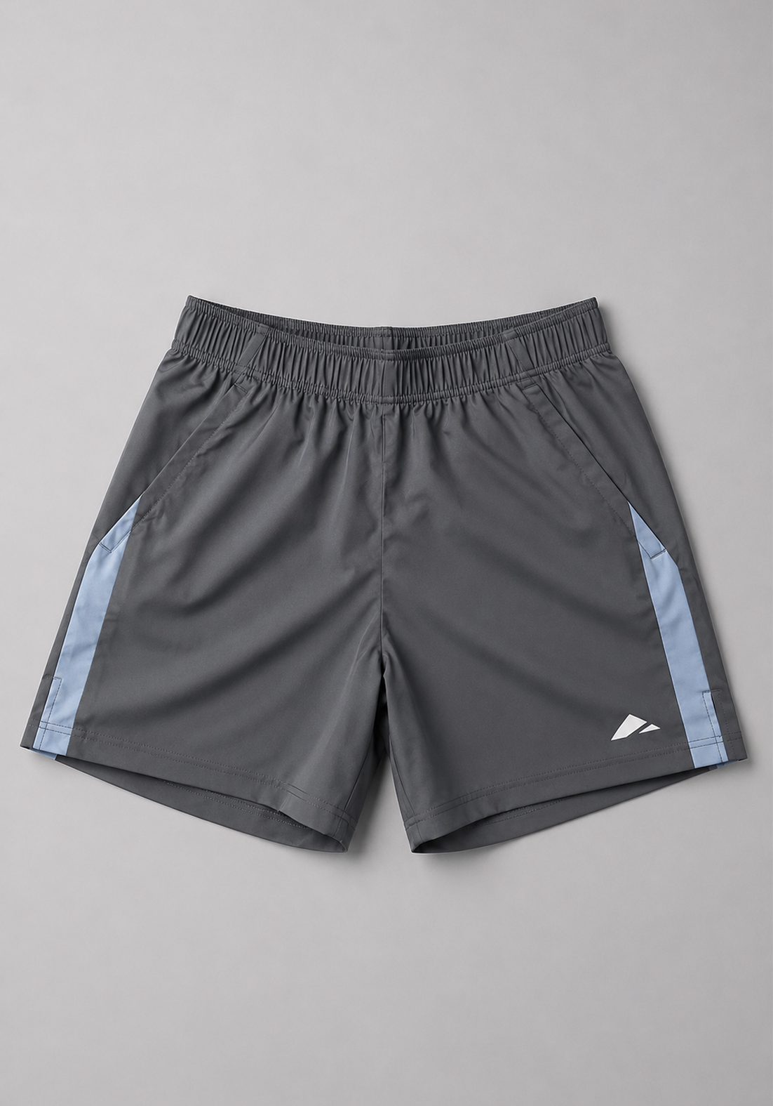 Layer Hybrid 7" Training Shorts in Dark Grey, front flatlay
